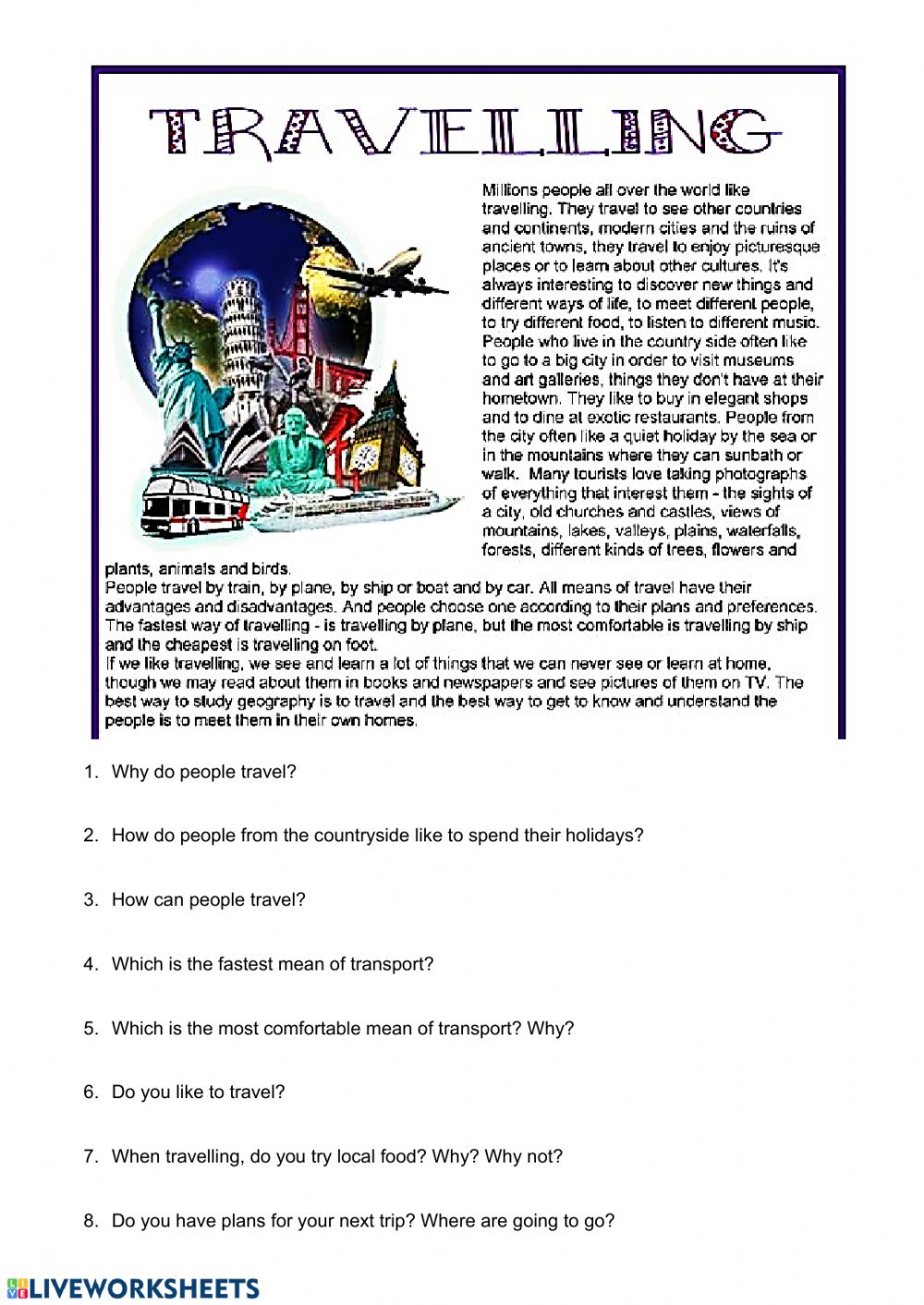Reading Comprehension Exercises A2 Reading Comprehension Worksheets