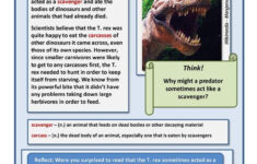 Reading Worksheet Topic Dinosaurs T Rex Worksheet Free ESL