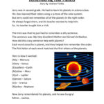 Remembering Your Planets Reading Comprehension Worksheet Reading
