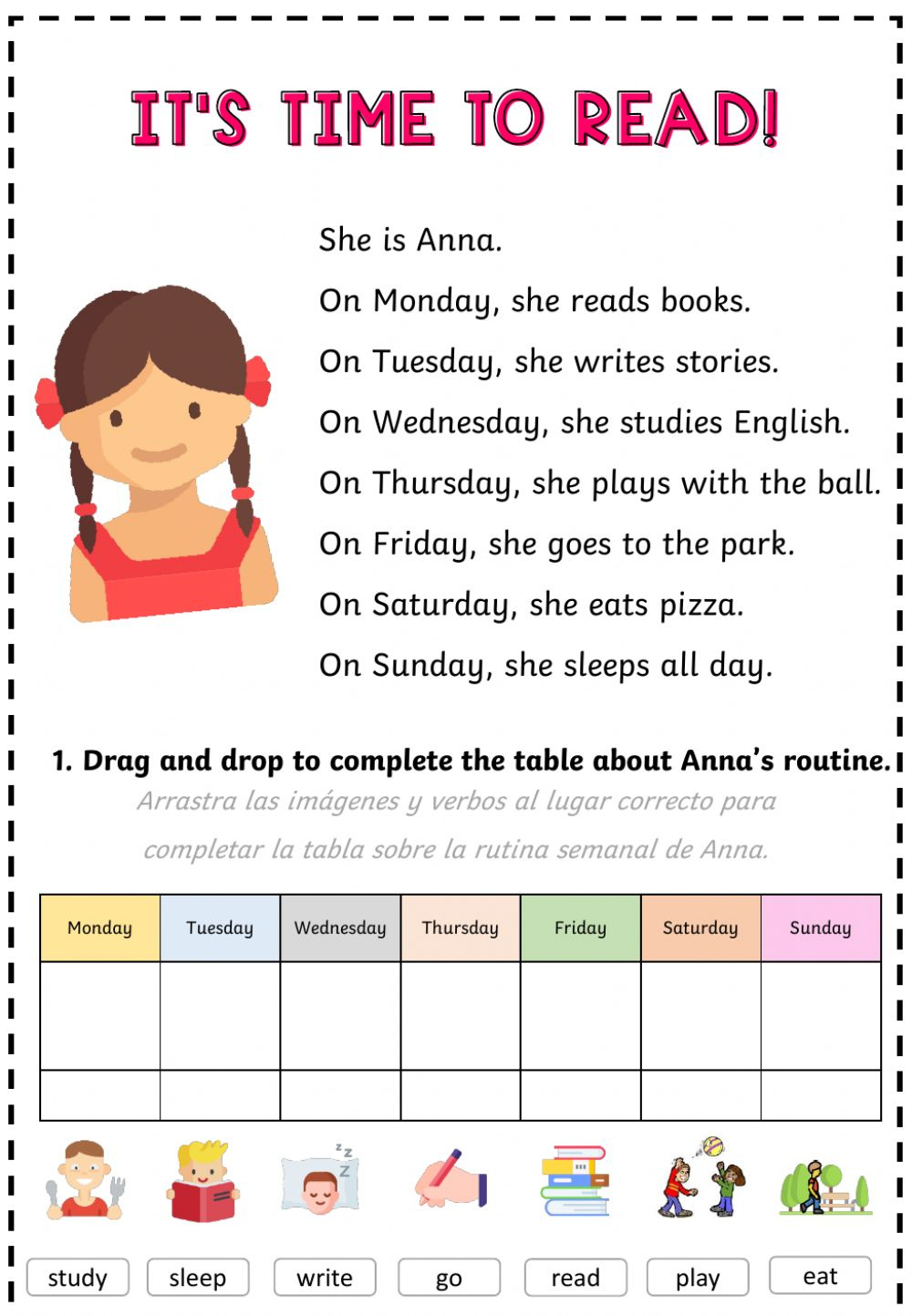 Routine Easy Reading Worksheet