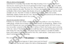 Shark Reading Comprehension ESL Worksheet By Glindoneimer