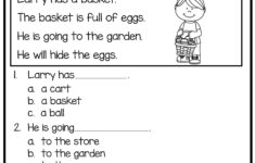 Simple Comprehension Worksheets For Kindergarten Db excel