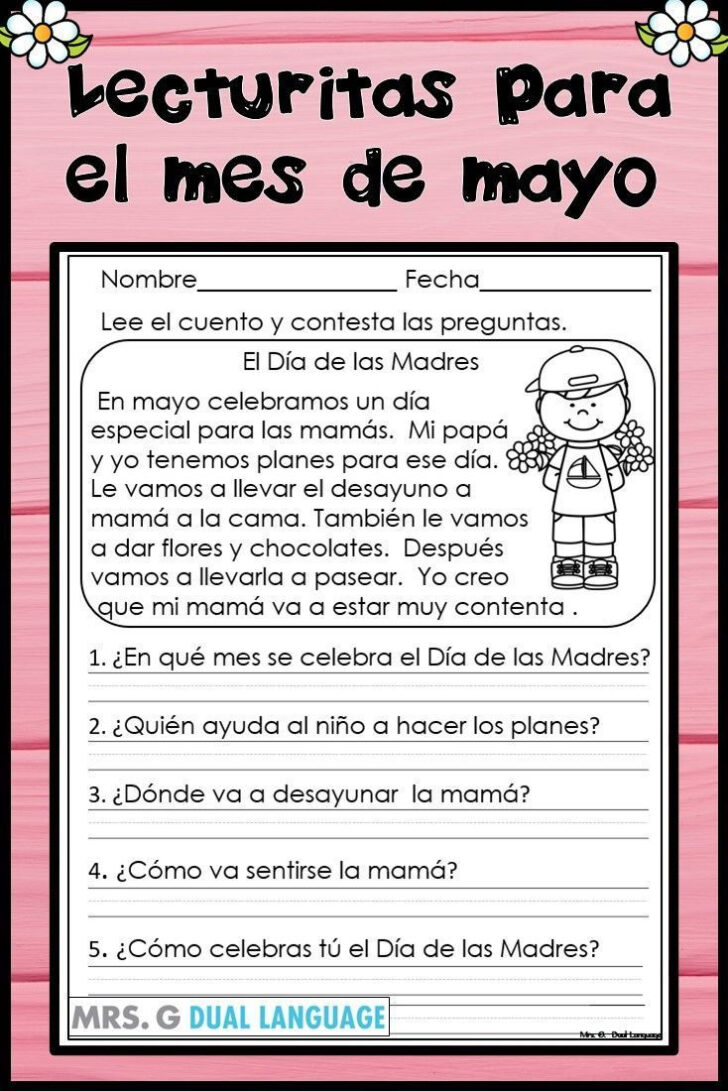 Simple Spanish Reading Comprehension Skills Worksheet