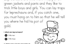 St Patrick S Day Reading Comprehension Worksheets Pdf Kidsworksheetfun