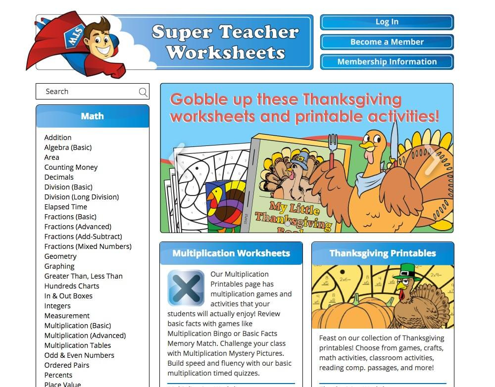 Super Teacher Worksheets Edshelf