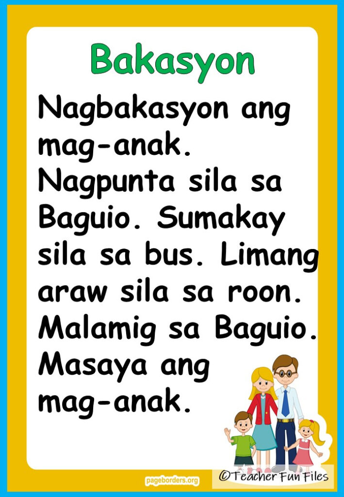 Teacher Fun Files Filipino Reading Materials For Kindergarten | Reading