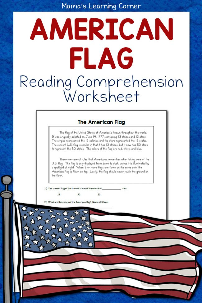 American Flag Reading Comprehension Worksheets