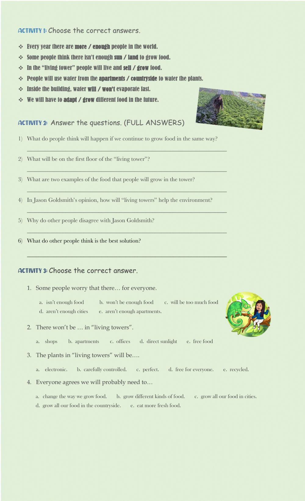 The Environment First Conditional Reading Comprehension Interactive 