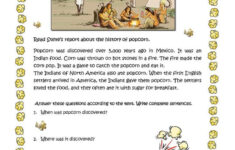 THE HISTORY OF POPCORN Worksheet Free ESL Printable Worksheets Made