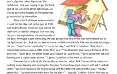 The School Play Reading Comprehension Worksheet Have Fun Teaching