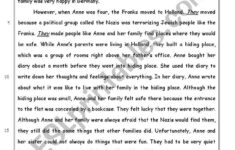 The Story Of Anne Frank Reading Comprehension ESL Worksheet By Denizt