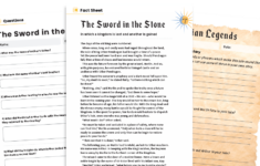 The Sword In The Stone KS2 Reading Comprehension Worksheets Myths