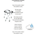 The Weather Is Rainy Reading Comprehension Worksheet Have Fun Teaching
