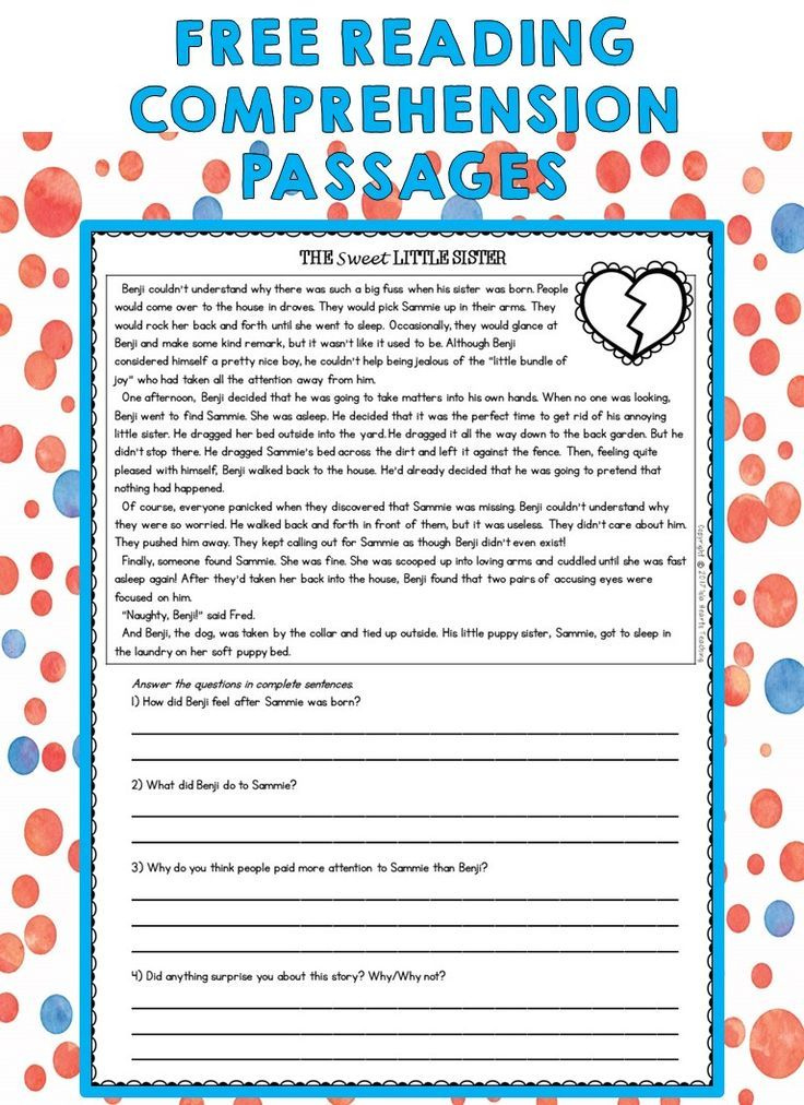 Third Grade Reading Comprehension Passages And Questions FREE SAMPLE 