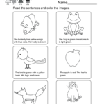 This Is A Fun Reading Worksheet For Kindergarteners This Would Be A