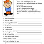 This Is John Simple Reading Comprehension English ESL Worksheets