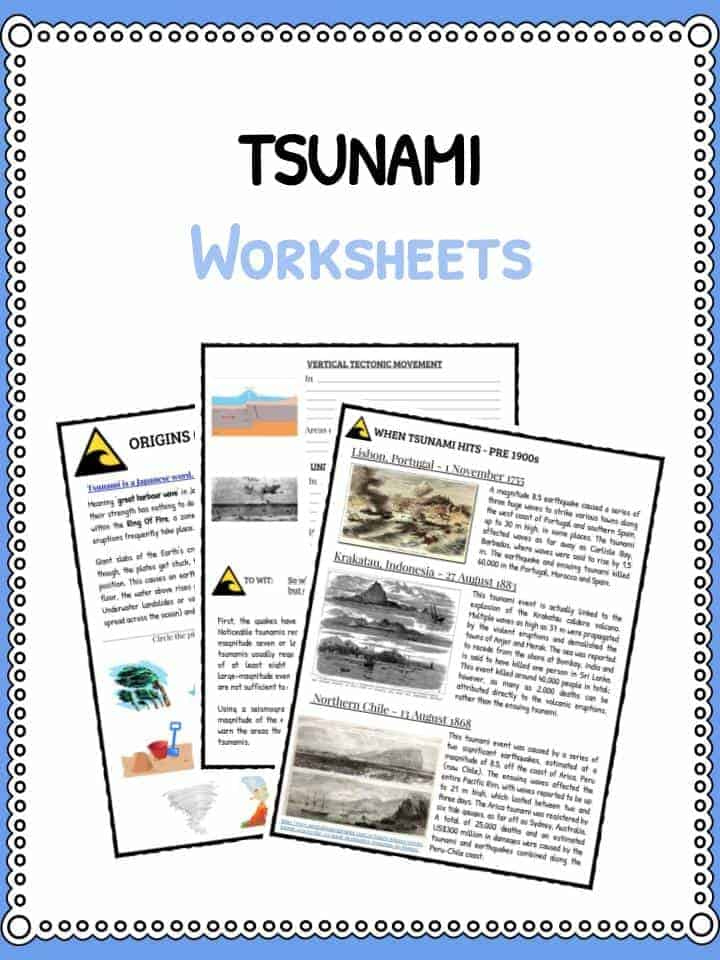 Tsunami Reading Comprehension Worksheets