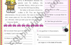 Wh Questions Reading Comprehension Worksheets Meet Tyler s Family