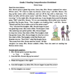 Worksheet Third Grade Comprehension Worksheets Readi Third Grade