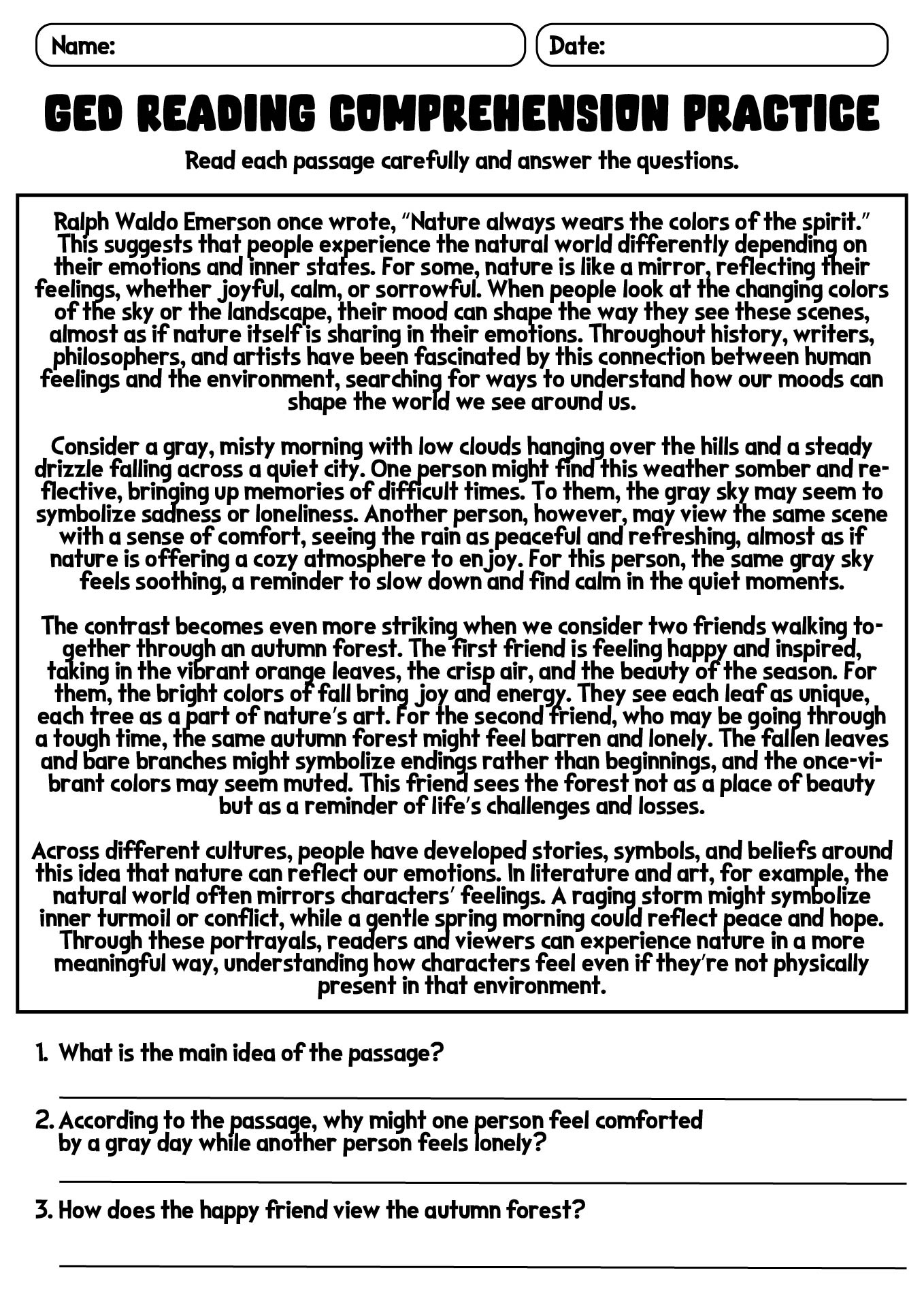 11 Ged Reading Comprehension Worksheets - Free Pdf At Worksheeto inside Free Ged Reading Comprehension Worksheets