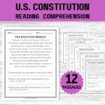 12 Arbeitsblätter Zum Leseverständnis Der Us Verfassung; 4.Klasse Intended For Us Constitution Reading Comprehension Worksheets