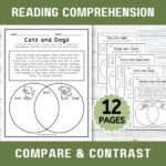 12 Compare And Contrast Worksheets; Reading Comprehension Within Reading Comprehension Compare And Contrast Worksheets