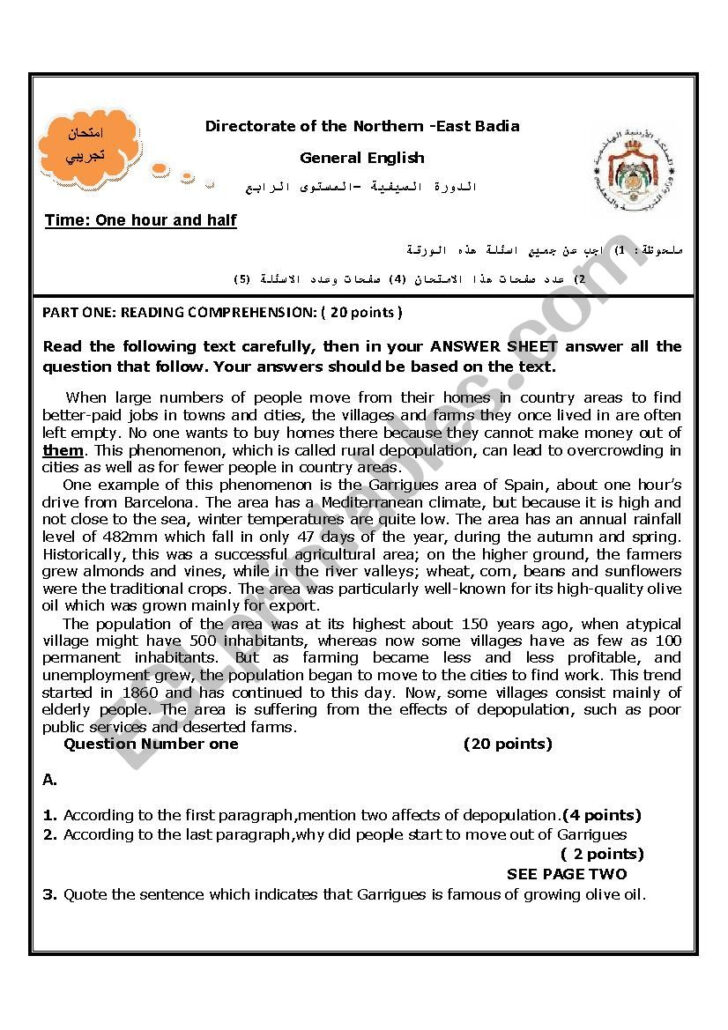 12th Grade Reading Comprehension Worksheets