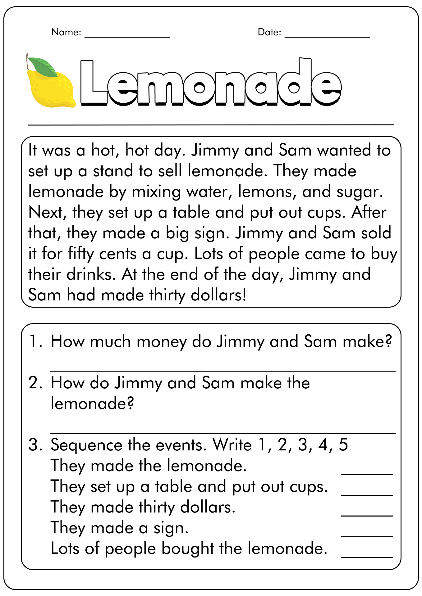 15 First Grade Reading Comprehension Worksheets - Free Pdf At within First Grade Reading Comprehension Worksheets