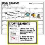 1St Grade Reading Center   Story Elements   Lucky Little Learners Inside Story Elements Reading Comprehension Worksheets