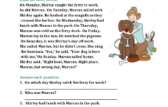 1St Grade Reading Worksheets - Best Coloring Pages For Kids for One Page Reading Comprehension Worksheets
