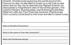 5 Printable Reading Comprehension English Worksheets! (Ages 4 - 7 with regard to Reading Comprehension Worksheets 5th Grade