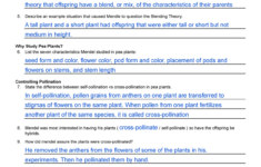 7.2 Sg (Key) Gregor Mendel And Genetics - 7 Sg - Gregor Mendel And in Gregor Mendel Reading Comprehension Worksheet