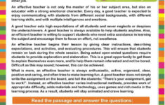 A Good Teacher: Readin…: English Esl Worksheets Pdf &amp; Doc within Reading Comprehension Worksheets English For Everyone