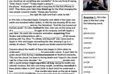 A Look Back At The Life Of Steve Job…: English Esl Worksheets Pdf with regard to Reading Comprehension Worksheet Steve Jobs Answer Key