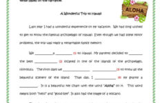 A Wonderful Trip To Hawaii: English Esl Worksheets Pdf &amp; Doc for Hawaii Reading Comprehension Worksheets