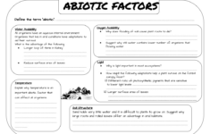 Abiotic And Biotic Factors Worksheet With Directed Questions intended for Reading Comprehension Abiotic And Biotic Factors Worksheet
