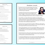 Abraham Lincoln Reading Comprehension Passage Printable Worksheet Pertaining To Reading Comprehension Worksheets Abraham Lincoln