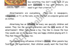 Advertising: A Reading Passage - Esl Worksheetmohamed Hamed intended for Reading Advertisements For Comprehension Worksheets