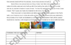 All About Coral Reefs - Esl Worksheetzgeneration intended for Coral Reef Reading Comprehension Worksheets