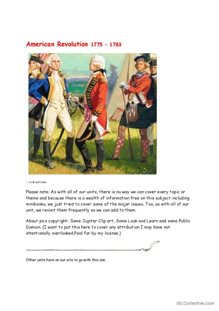 American Revolution: English Esl Worksheets Pdf &amp;amp; Doc with regard to American Revolution Reading Comprehension Worksheets