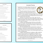 Ancient Rome Reading Comprehension Passage Printable Worksheet Within Ancient Rome Reading Comprehension Worksheets