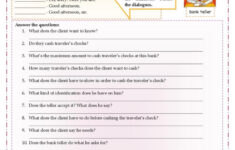 At The Bank - Dialogue And Readin…: English Esl Worksheets Pdf &amp; Doc inside Dialogue Reading Comprehension Worksheets