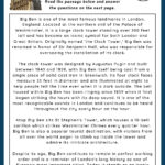Big Ben   Reading Comprehension Worksheet | Games4Esl Pertaining To Ks2 Reading Comprehension Worksheets