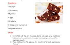 Brownie Recipe. Reading Comprehensio…: English Esl Worksheets Pdf inside Reading A Recipe Comprehension Worksheet