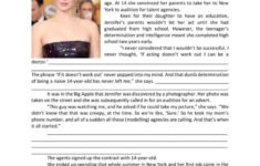 Celebrities / Jennifer Lawrence Read…: English Esl Worksheets Pdf throughout Celebrity Reading Comprehension Worksheets
