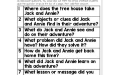 Chapter Book Companion - Magic Tree House - Book Questions - Lucky for Magic Tree House Reading Comprehension Worksheets Printable
