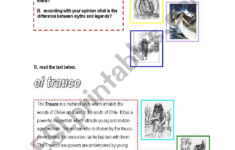 Chilean Myths And Legends - Esl Worksheetranita23 throughout Myths and Legends Reading Comprehension Worksheets