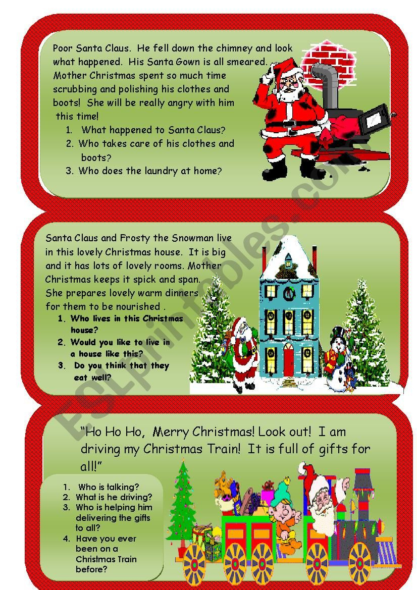 Christmas Reading And Writing Comprehension Worksheet 2 - Esl regarding Christmas Reading And Comprehension Worksheets