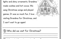Christmas Reading Comprehension Printable - Kindergarten - First with 2nd Grade Christmas Reading Comprehension Worksheets