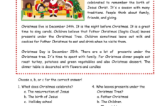 Christmas Reading Comprehension Worksheets | Worksheetsgo pertaining to 4th Grade Christmas Reading Comprehension Worksheets
